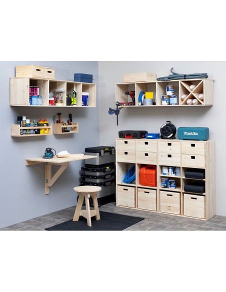 Mesa plegable madera de pared, 79x59x2cm. astigarraga