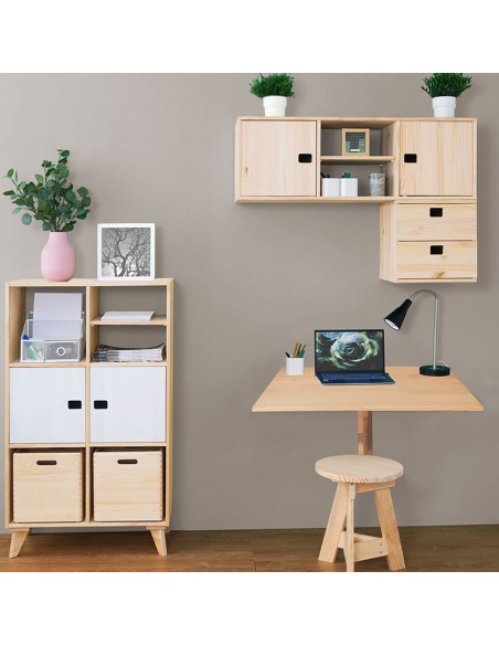 Mesa plegable madera de pared, 79x59x2cm. astigarraga