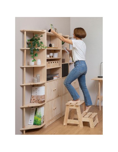 Escalera taburete de madera, 2 peldaños....