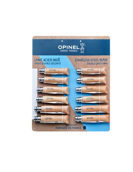 Expositor navajas opinel acero inoxidable, 12 uds (nº6, nº7, nº8 4 uds de cada numero)