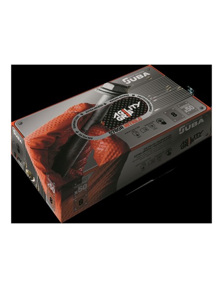Guante agility grip nbr s/polvo naranja t10.caja 50 und. juba