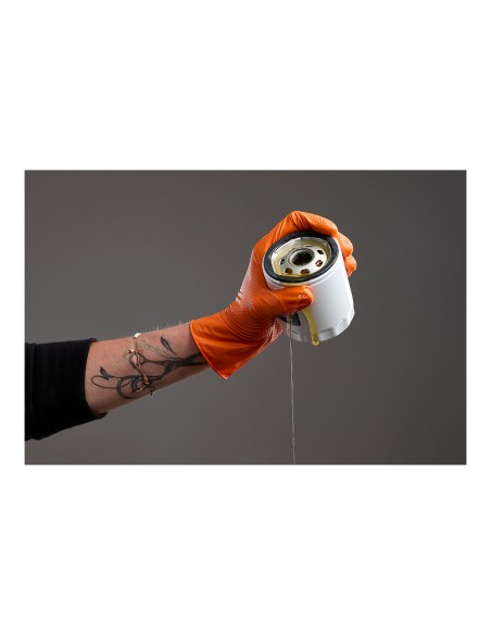 Guante agility grip nbr s/polvo naranja t10.caja 50 und. juba