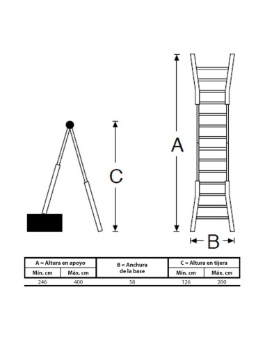 Escalera telescopica de acero 4+4 edm