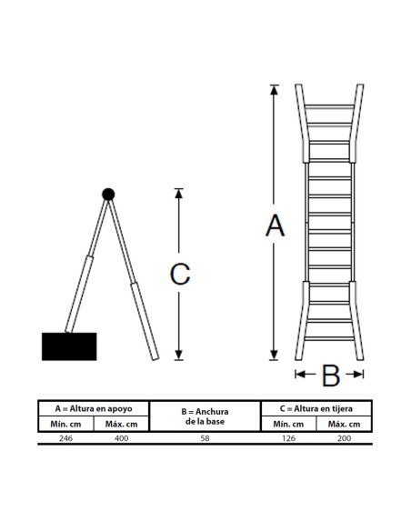 Escalera telescopica de acero 4+4 edm