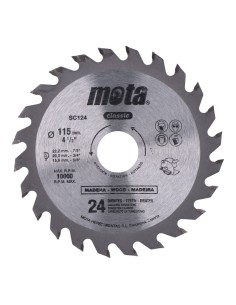 Sierra circular widia ø115mm 24 dientes clp18 sc124 mota