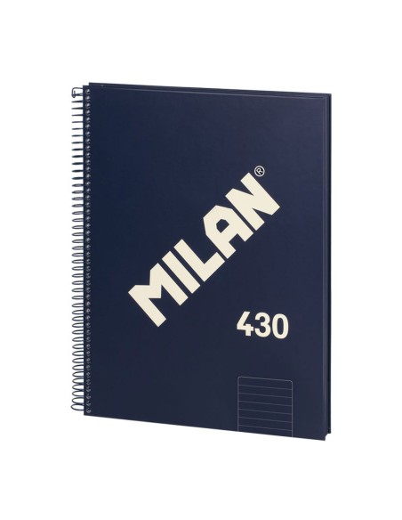 Cuaderno a4 con espiral pautado 7 mm azul marino