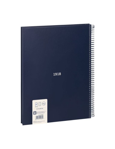 Cuaderno a4 con espiral pautado 7 mm azul marino