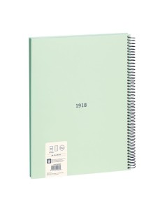 Cuaderno a4 con espiral pautado 7 mm verde 2