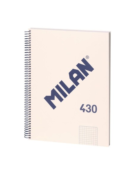 Cuaderno a4 con espiral cuadriculado 5 x 5 mm beige