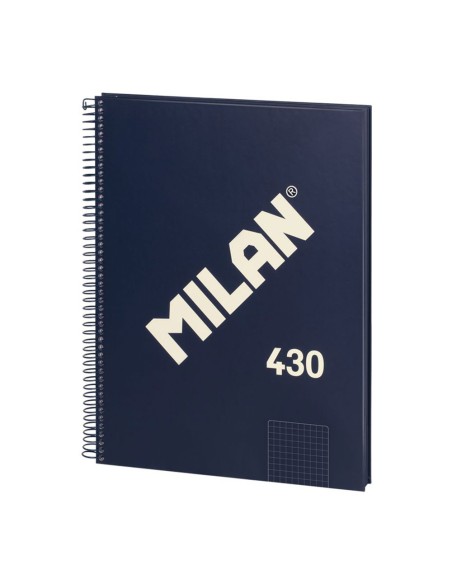 Cuaderno a4 con espiral cuadriculado 5 x 5 mm azul marino