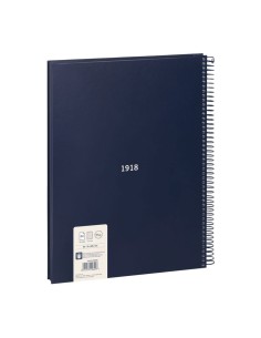 Cuaderno a4 con espiral cuadriculado 5 x 5 mm azul marino 2