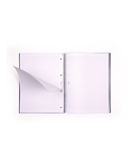 Cuaderno a4 con espiral cuadriculado 5 x 5 mm azul marino