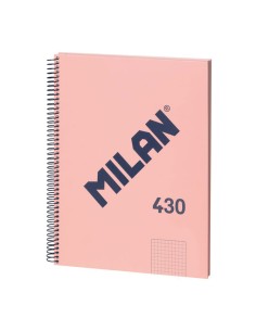 Cuaderno a4 con espiral cuadriculado 5 x 5 mm rosa