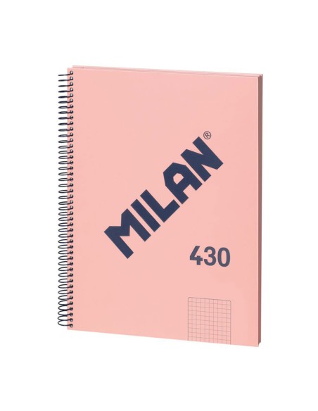 Cuaderno a4 con espiral cuadriculado 5 x 5 mm rosa