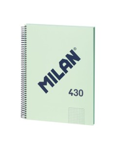 Cuaderno a4 con espiral cuadriculado 5 x 5 mm verde