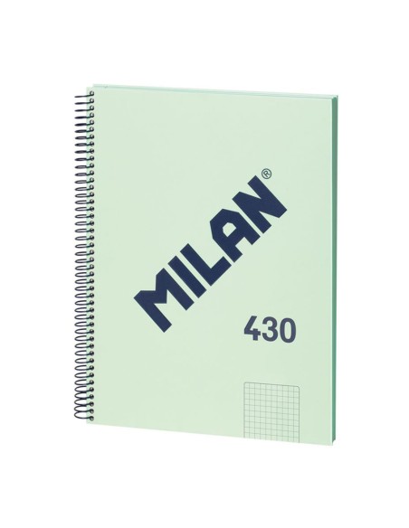 Cuaderno a4 con espiral cuadriculado 5 x 5 mm verde