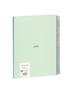 Cuaderno a4 con espiral cuadriculado 5 x 5 mm verde 2