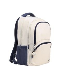 Mochila escolar 4 cremalleras serie 1918 25 l beige y azul marino 2
