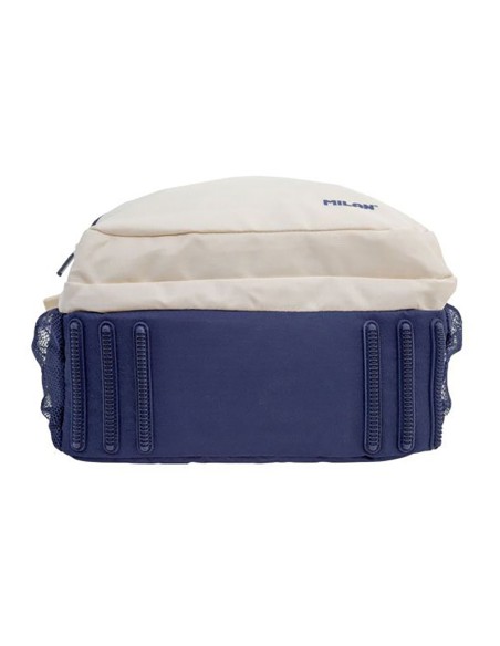 Mochila escolar 4 cremalleras serie 1918 25 l beige y azul marino