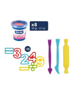 Maletín pasta blanda soft dough 8 botes 59 g con herramientas "números" 2