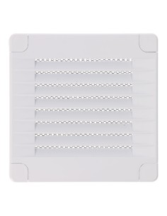 Rejilla ventilación cuadrada con tapones y mosquitera 100x100x7mm abs blanca