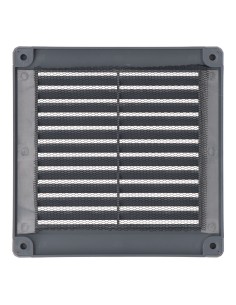 Rejilla ventilación cuadrada con tapones y mosquitera 150x150x7mm abs gris 2