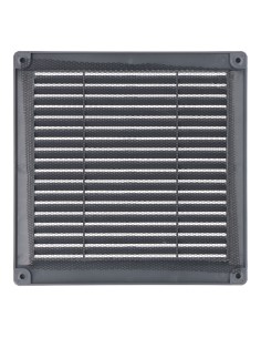 Rejilla ventilación cuadrada con tapones y mosquitera 200x200x7mm abs gris 2