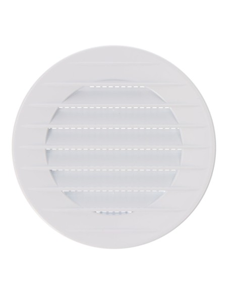 Rejilla ventilación redonda empotrable con mosquitera ø70mm abs blanca