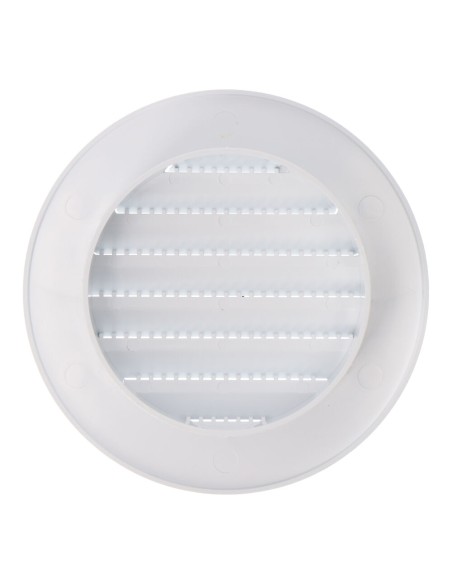 Rejilla ventilación redonda empotrable con mosquitera ø70mm abs blanca