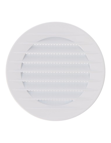 Rejilla ventilación redonda empotrable con mosquitera ø80mm abs blanca
