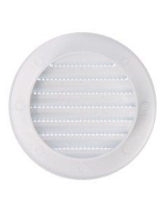 Rejilla ventilación redonda empotrable con mosquitera ø80mm abs blanca 2