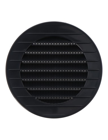 Rejilla ventilación redonda empotrable con mosquitera ø80mm abs gris antracita