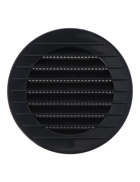 Rejilla ventilación redonda empotrable con mosquitera ø80mm abs gris antracita