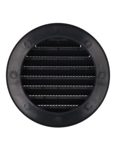 Rejilla ventilación redonda empotrable con mosquitera ø80mm abs gris antracita 2