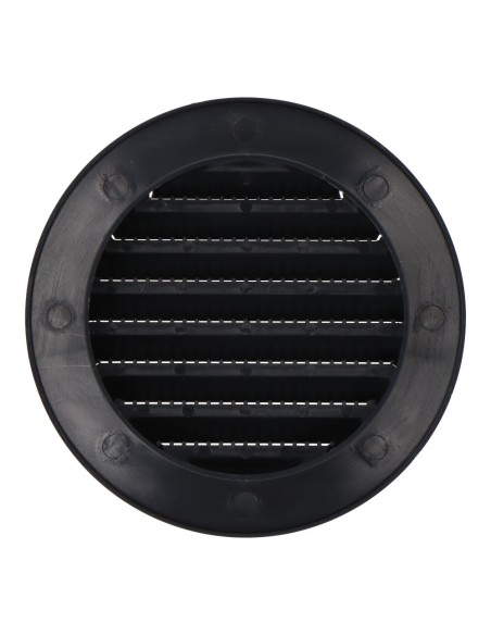 Rejilla ventilación redonda empotrable con mosquitera ø80mm abs gris antracita