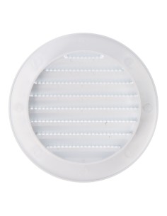 Rejilla ventilación redonda empotrable con mosquitera ø90mm abs blanca 2