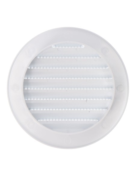 Rejilla ventilación redonda empotrable con mosquitera ø90mm abs blanca