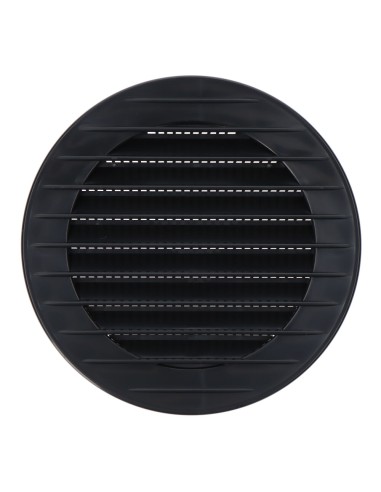 Rejilla ventilación redonda empotrable con mosquitera ø90mm abs gris antracita