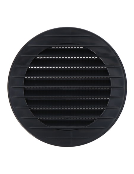 Rejilla ventilación redonda empotrable con mosquitera ø90mm abs gris antracita