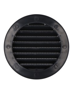Rejilla ventilación redonda empotrable con mosquitera ø90mm abs gris antracita 2