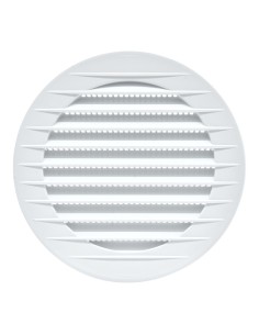 Rejilla ventilación redonda empotrable con mosquitera ø100mm abs blanca