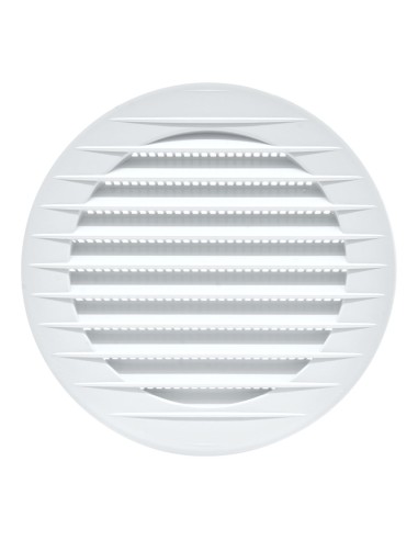 Rejilla ventilación redonda empotrable con mosquitera ø100mm abs blanca