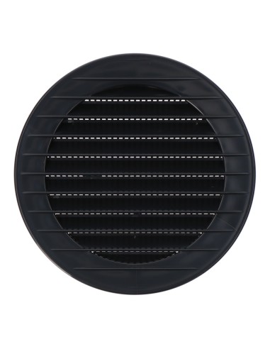 Rejilla ventilación redonda empotrable con mosquitera ø100mm abs gris antracita
