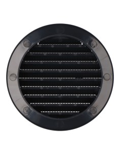 Rejilla ventilación redonda empotrable con mosquitera ø100mm abs gris antracita 2