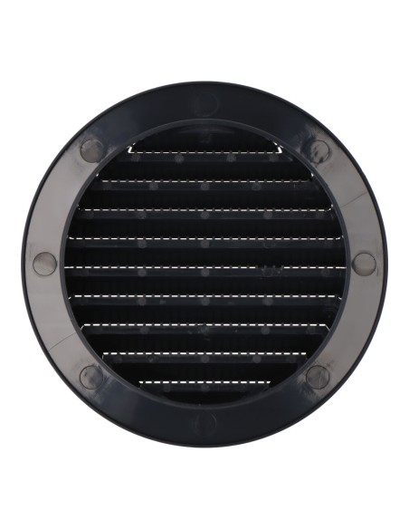 Rejilla ventilación redonda empotrable con mosquitera ø100mm abs gris antracita