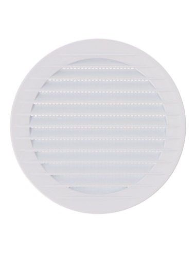 Rejilla ventilación redonda empotrable con mosquitera ø120mm abs blanca