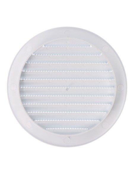 Rejilla ventilación redonda empotrable con mosquitera ø120mm abs blanca