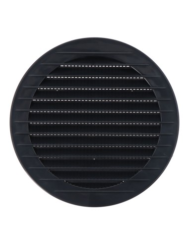 Rejilla ventilación redonda empotrable con mosquitera ø120mm abs gris antracita