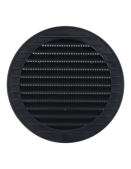 Rejilla ventilación redonda empotrable con mosquitera ø120mm abs gris antracita