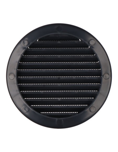 Rejilla ventilación redonda empotrable con mosquitera ø120mm abs gris antracita
